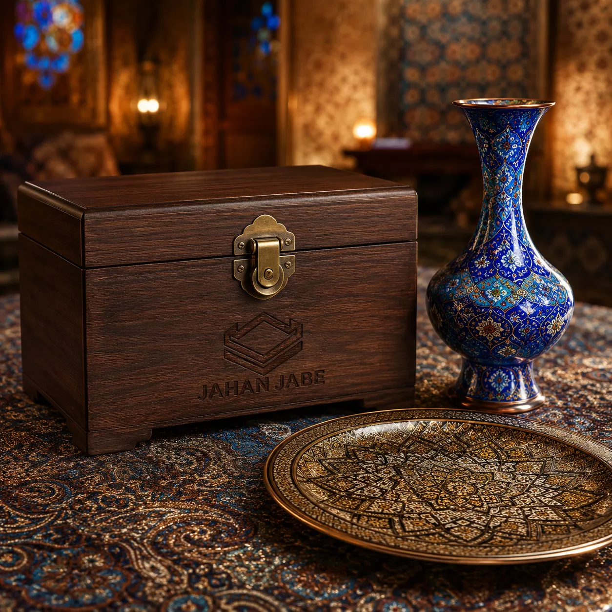 جعبه و باکس صنایع دستی قفل دار چوبی سنتی و زیبا